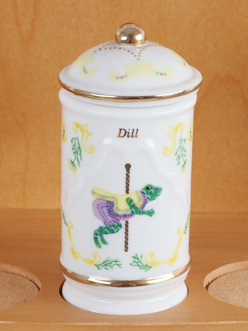 Vintage LENOX Dill Spice Jar & Lid - The Spice Carousel Collection
